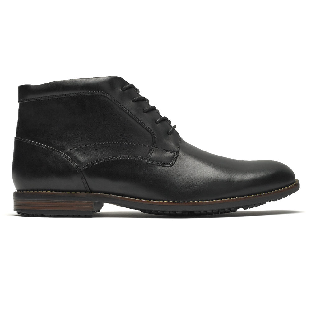 Rockport Mens Boots Black - Dustyn Chukka - UK 512-JISHTW